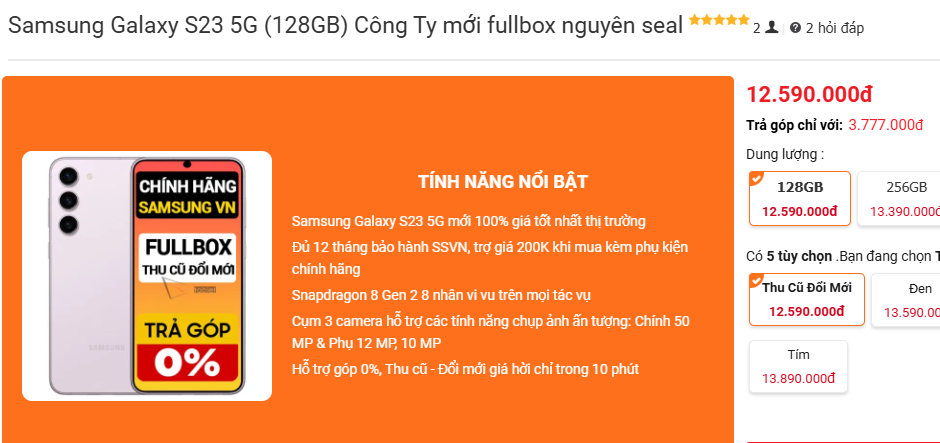 Galaxy S23 5G ra mắt 2 năm vẫn đối đầu iPhone 16 với giá hấp dẫn - Ảnh 1. Galaxy S23 5G ra mắt 2 năm vẫn đối đầu iPhone 16 với giá hấp dẫn - Ảnh 1.