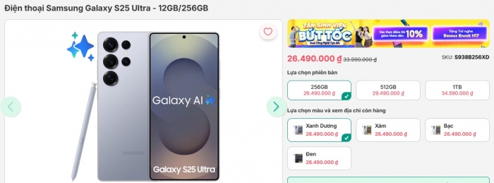 Giá đập hộp Galaxy S25 Ultra giảm cả chục triệu, AI thông minh đánh bật iPhone 16 Pro Max 1754697853 802 T7