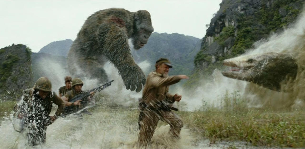 Kỳ vọng du lịch Quảng Trị 'ăn theo' phim 'bom tấn' của Bollywood Những cảnh quay sống động của bom tấn Kong: Skull Island giữa thiên nhiên núi rừng Quảng Trị hùng vĩ . Ảnh cắt từ phim.