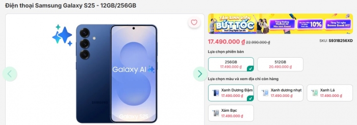 Galaxy S25 giá rẻ chưa từng có, top AI Phone rẻ nhất Việt Nam hiện nay, AI xịn vượt mặt iPhone 16 T8 2