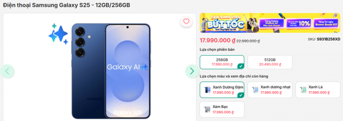 Galaxy S25 chạm mốc 18 triệu đồng, giá rẻ khiến iPhone 16 e dè, AI xịn vượt mặt iPhone 16 Pro Max T8