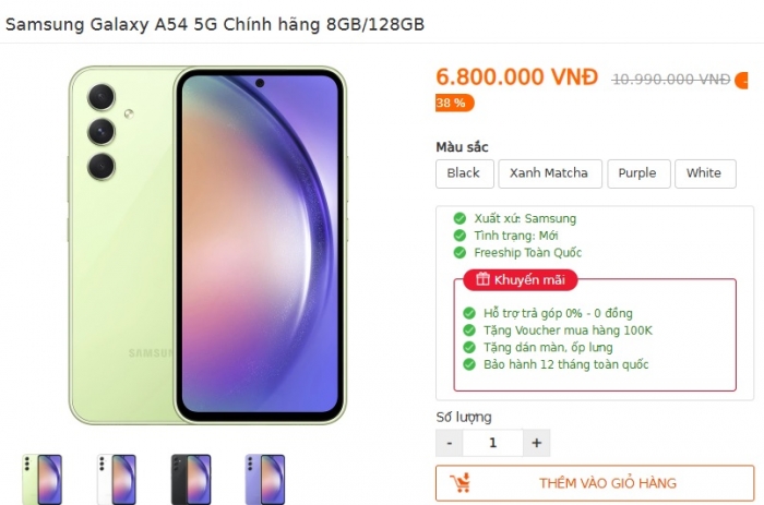 Cựu vương tầm trung Galaxy A54 một thời đình đám nay chỉ hơn 6 triệu, ngon hơn cả iPhone 16 galaxy a54 5g t7 1