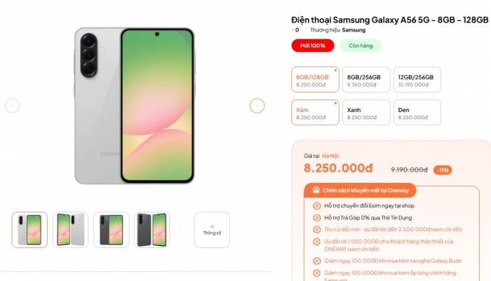 Galaxy A56 5G rẻ như bèo, vua tầm trung mới nhất của Samsung, màn 120Hz nhanh gấp đôi iPhone 16 galaxy s56 t7 1