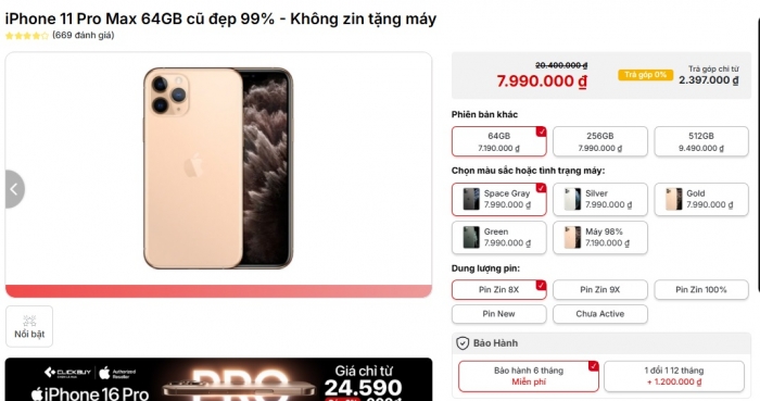 Chiếc iPhone Pro Max 3 mắt này đang là lựa chọn rẻ nhất cho khách Việt dư sức chụp đẹp hơn iPhone 16 iphone 11 pro max t7 9