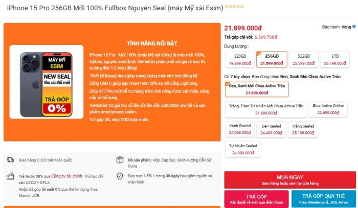 Đây là iPhone khung viền titan giá rẻ nhất Việt Nam, trang bị không kém iPhone 16 Pro Max quá lớn iphone 15 pro t8 5