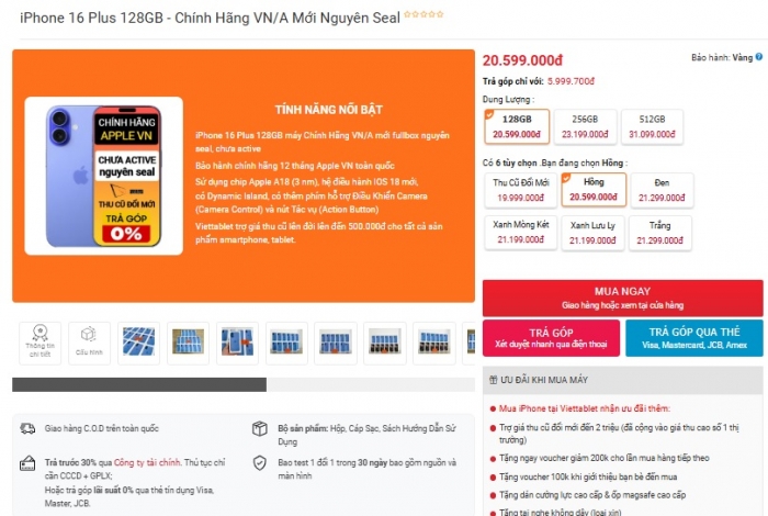 iPhone 16 Plus giảm sâu, rẻ hơn Pro Max tới 10 triệu, màn lớn ngang cơ, mạnh không kém nhiều iphone 16 plus t6 1