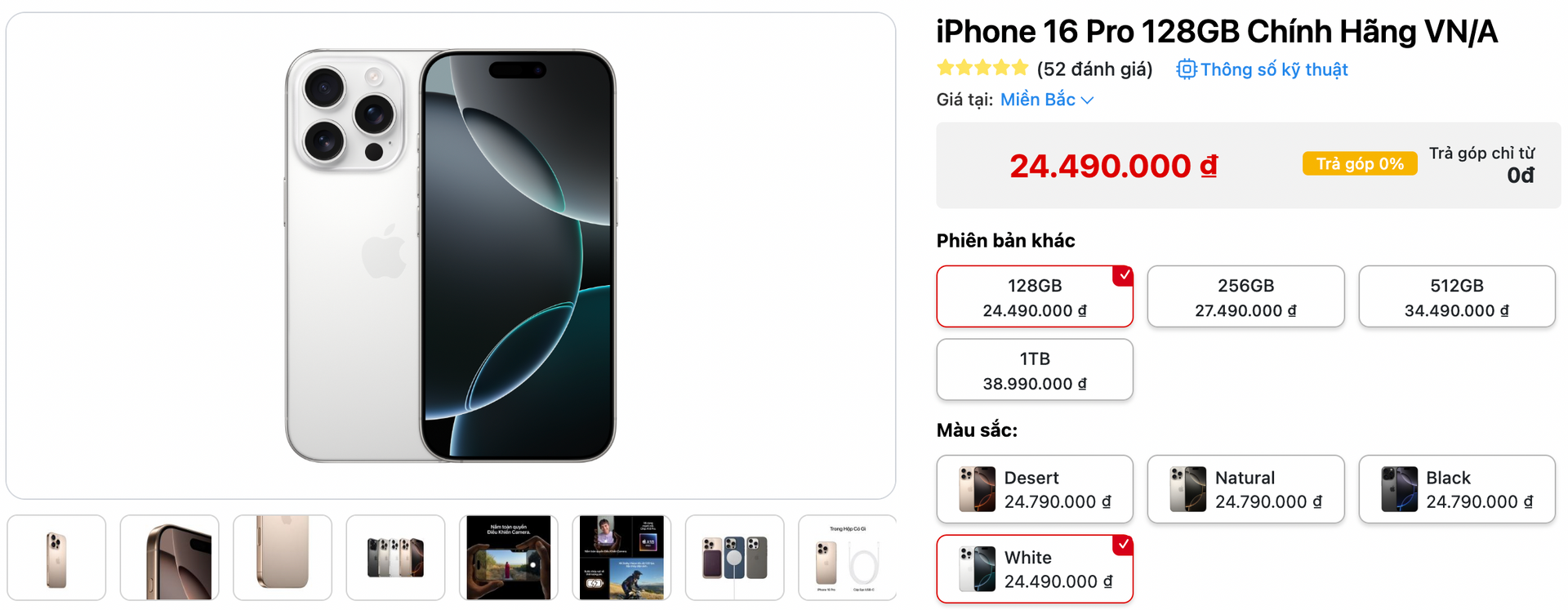Phiên bản nhỏ gọn, giá rẻ hơn tới 7 triệu nhưng mạnh ngang iPhone 16 Pro Max iphone 16 pro giá