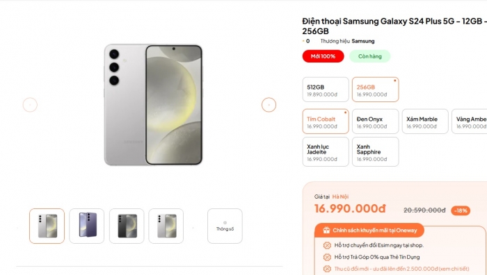 Vua AI màn lớn quốc dân Galaxy S24 Plus giảm khủng, rẻ như máy cỏ từ 12 triệu vẫn ăn đứt iPhone 16 galaxy s24 plus t7 5