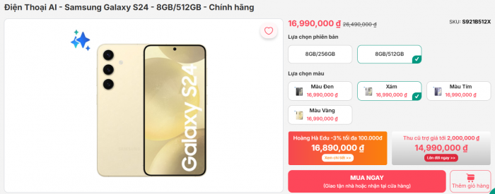 Giá đập hộp Galaxy S24 tiếp tục chạm đáy giữa tháng 10, AI xịn vẫn ‘chặt đẹp’ iPhone 16 T1