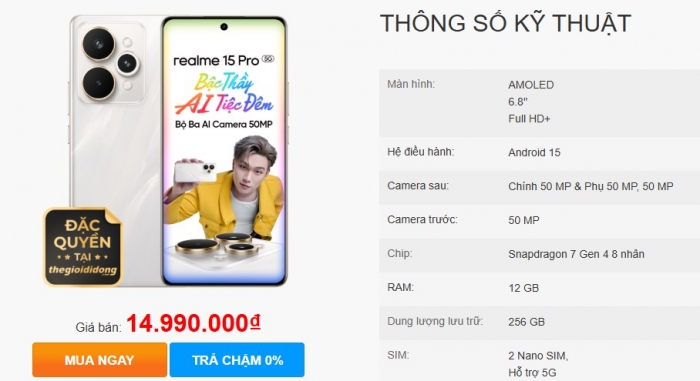 Đây là chiếc điện thoại dưới 15 triệu có camera xịn như Galaxy S25, pin trâu, AI xịn ‘ăn đứt’ iPhone T10