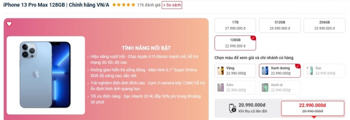 Đây là chiếc iPhone 13 Pro Max fullbox giá rẻ nhất Việt Nam, được chuộng vì trang bị cực xịn sò T12 24