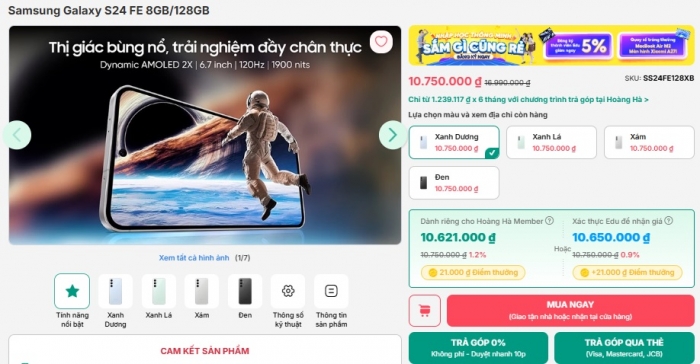 Vua AI giá mềm, hấp dẫn áp đảo iPhone 16, iPhone 17 galaxy s24 fe t10 8