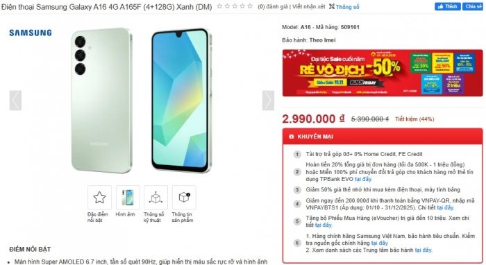 Đây là smartphone dễ lên ngôi vua doanh số Android với giá dưới 3 triệu màn 90Hz hơn cả iPhone 16 galaxy a16 t11 9