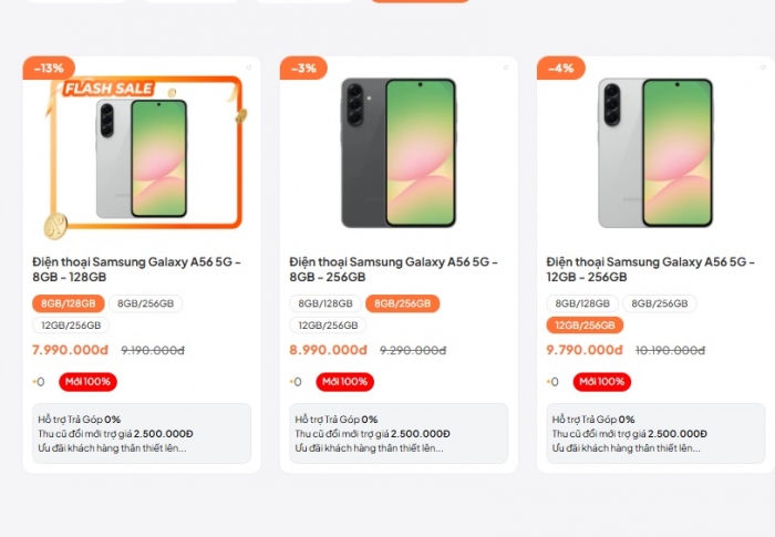 Đây vãn là vua tầm trung Android nhà Samsung với phần cứng mạnh hơn iPhone 16, so ngang iPhone 17 galaxy a56 t10 1