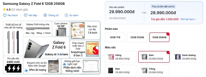 Đây là chiếc Galaxy Z Fold giá rẻ đáng mua nhất hiện nay, giảm 14 triệu ‘hạ gục’ iPhone 16 Pro Max 1765803854 184 T12
