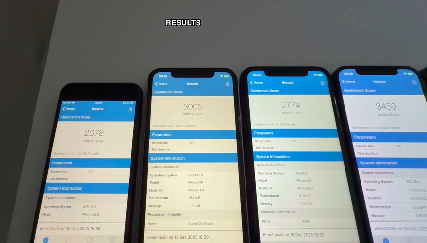 Đánh giá thời lượng pin của iOS 26.2 trên tất cả dòng iPhone Đánh giá thời lượng pin của iOS 26.2 trên tất cả dòng iPhone